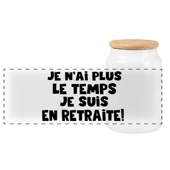 je n'ai plus le temps - Boîte à biscuits avec couvercle en bois - blanc - Devant