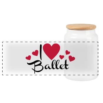 2541614 113586417 ballet - Panorama Keksdose mit Holzdeckel - Weiß - Vorne
