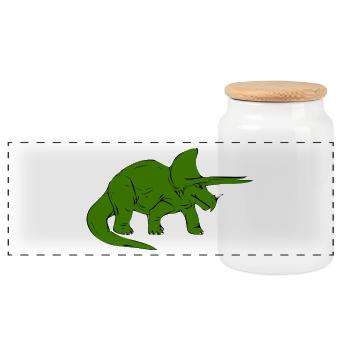 Dinosaur shirt for kids and teens - Panoramic Cookie Jar with Wooden Lid - white - Front