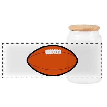 Football américain - Boîte à biscuits avec couvercle en bois - blanc - Devant