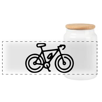 Bicycle Bicycle Bicycle Road Bike Cycling Cyclists - Panoramic Cookie Jar with Wooden Lid - white - Front