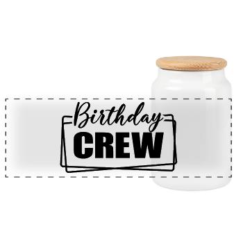 Birthday Crew Matching Gruppe Geburtstagsfeier Outfit - Panorama Keksdose mit Holzdeckel - Weiß - Vorne