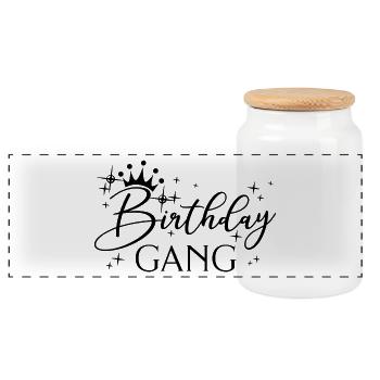Geburtstag Gang Matching Gruppe Geburtstagsfeier Geschenk - Panorama Keksdose mit Holzdeckel - Weiß - Vorne