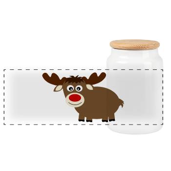 Reindeer Elk mignons cadeaux de Noël drôles - Boîte à biscuits avec couvercle en bois - blanc - Devant