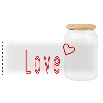 COUPLE. JUST MARRIED. Bachelorette party. VALENTINE'S DAY. LOVE. - Panoramic Cookie Jar with Wooden Lid - white - Front