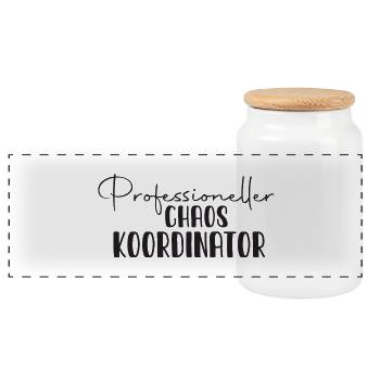 Professional chaos coordinator - Panoramic Cookie Jar with Wooden Lid - white - Front