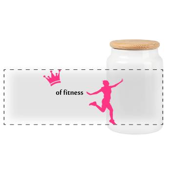 sport - Boîte à biscuits avec couvercle en bois - blanc - Devant