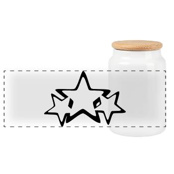 Étoiles - Boîte à biscuits avec couvercle en bois - blanc - Devant