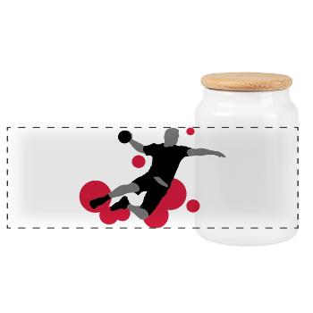 Handball - Panorama Keksdose mit Holzdeckel - Weiß - Vorne