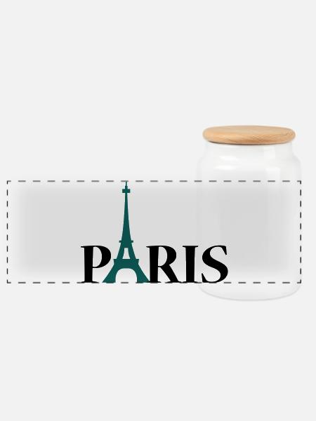 Paris Eiffeltoren / Eiffeltower / Tour Eiffel - Panorama Keksdose mit Holzdeckel - Weiß