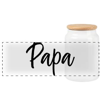Papa Familie Eltern Liebe Typografie Geschenk - Panorama Keksdose mit Holzdeckel - Weiß - Vorne