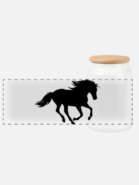 Wildhorse - Panorama Keksdose mit Holzdeckel - Weiß