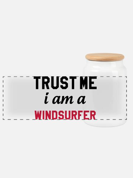 Windsurfen / Windsurfer / Windsurf / Windsurfing - Panorama Keksdose mit Holzdeckel - Weiß