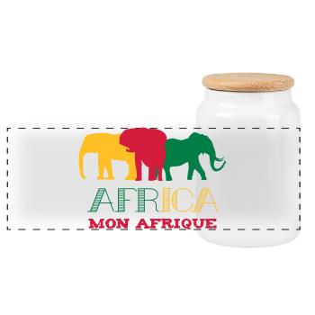 Africa Mon Afrique / Art / Design - Panoramic Cookie Jar with Wooden Lid - white - Front
