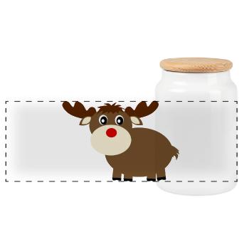 Elche Rennier Noël ugly christmas cadeau - Boîte à biscuits avec couvercle en bois - blanc - Devant