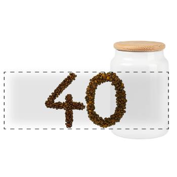 Birthday 40 years - coffee beans - Panoramic Cookie Jar with Wooden Lid - white - Front