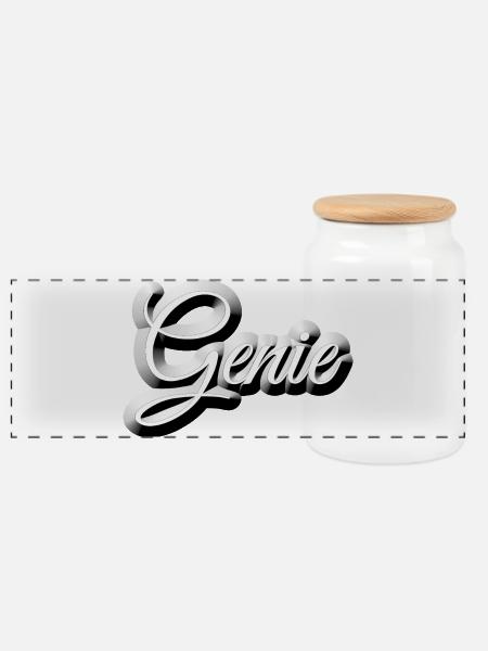 Nerd - GENIE - Panorama Keksdose mit Holzdeckel - Weiß