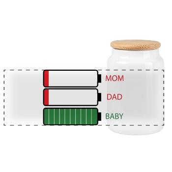 Parent energy - Panoramic Cookie Jar with Wooden Lid - white - Front