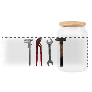 Pince marteau Craftsman pour illustration d’outils - Boîte à biscuits avec couvercle en bois - blanc - Devant