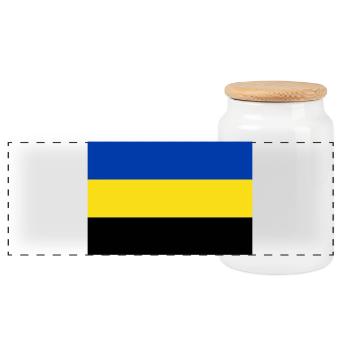 Gelderland flag - Panoramic Cookie Jar with Wooden Lid - white - Front