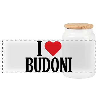 T-shirt Io amo Budoni Sardegna t-shirt - Panoramic Cookie Jar with Wooden Lid - white - Front