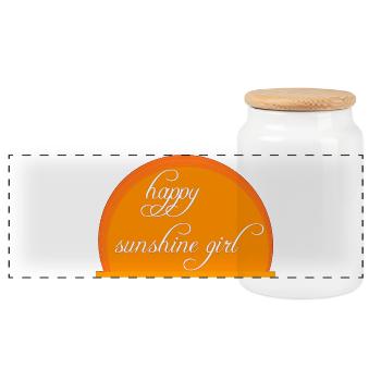 beste urlaubsoutfits, happy sunshine girl - Panorama Keksdose mit Holzdeckel - Weiß - Vorne