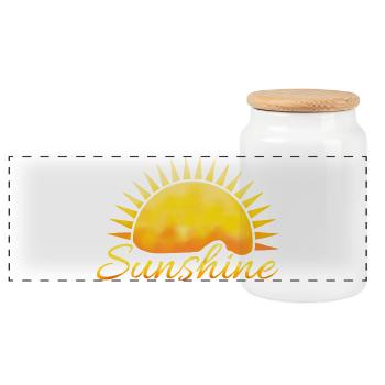 Soleil - Boîte à biscuits avec couvercle en bois - blanc - Devant