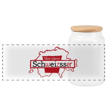 Mein kleiner? - Panorama Keksdose mit Holzdeckel - Weiß - Vorne
