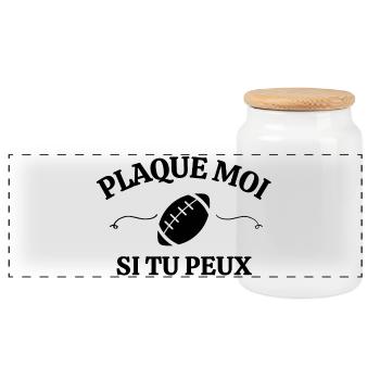 rugby, rugby sport, rugby humour - Boîte à biscuits avec couvercle en bois - blanc - Devant