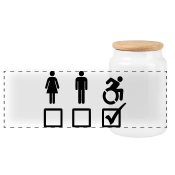 All wheelchair users are suitable* - Panoramic Cookie Jar with Wooden Lid - white - Front
