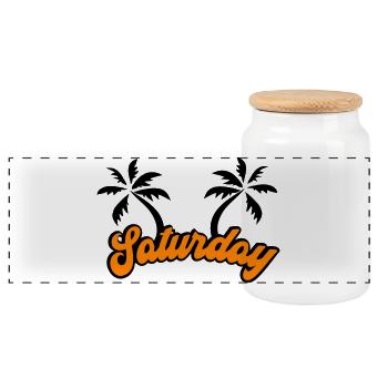 Samedi Le design du week-end - Boîte à biscuits avec couvercle en bois - blanc - Devant