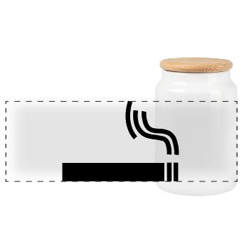 Zigarette Cigarette raucherpause - Panorama Keksdose mit Holzdeckel - Weiß - Vorne