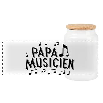 Cadeau Harmonieux : Papa Musicien ! - Boîte à biscuits avec couvercle en bois - blanc - Devant