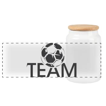 Ballon d’icône de logo de l’équipe de l’équipe de l’équipe de football de l - Boîte à biscuits avec couvercle en bois - blanc - Devant