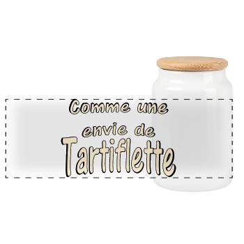 Comme une envie de Tartiflette - Boîte à biscuits avec couvercle en bois - blanc - Devant