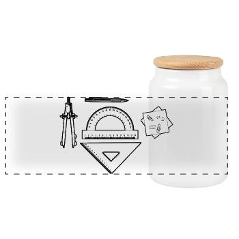 Graphique de dessinateur - Boîte à biscuits avec couvercle en bois - blanc - Devant
