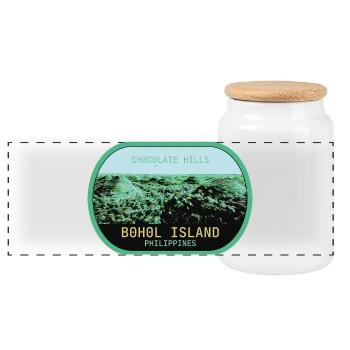 Die Chocolate Hills in Bohol, Philippinen - Panorama Keksdose mit Holzdeckel - Weiß - Vorne