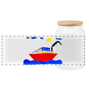Défroisseur des Fêtes - Boîte à biscuits avec couvercle en bois - blanc - Devant
