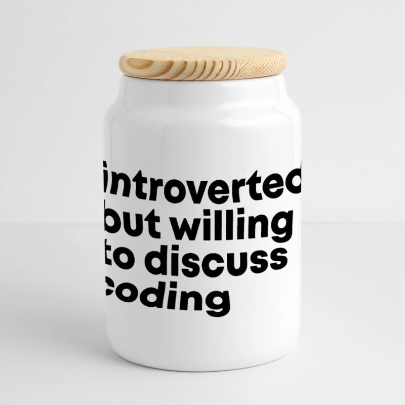 Coding Panoramic Cookie Jar with Wooden Lid