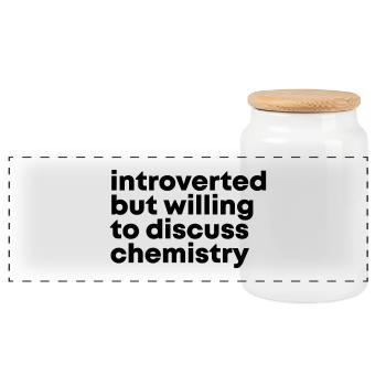 Chemistry - Panoramic Cookie Jar with Wooden Lid - white - Front