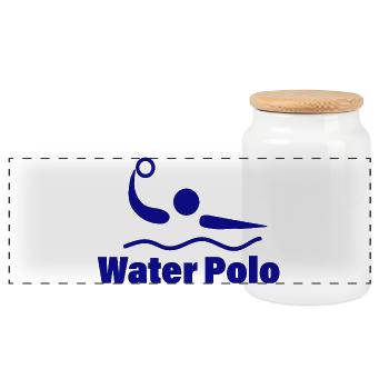 WATER POLO - Panorama Keksdose mit Holzdeckel - Weiß - Vorne