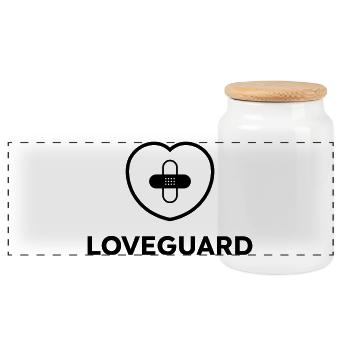 Loveguard Love Savior Valentine's Day Love Guard - Panoramic Cookie Jar with Wooden Lid - white - Front
