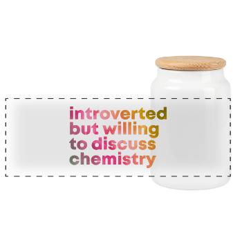 Chemistry - Panoramic Cookie Jar with Wooden Lid - white - Front