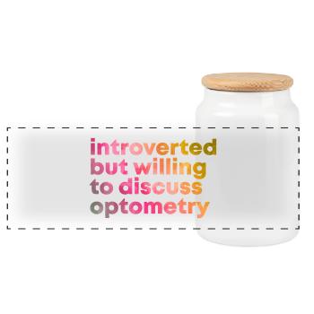 Optometry - Panoramic Cookie Jar with Wooden Lid - white - Front