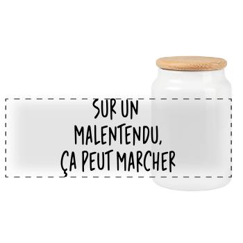 Michel Blanc - Les Bronzés - Sur un malentendu - Boîte à biscuits avec couvercle en bois - blanc - Devant