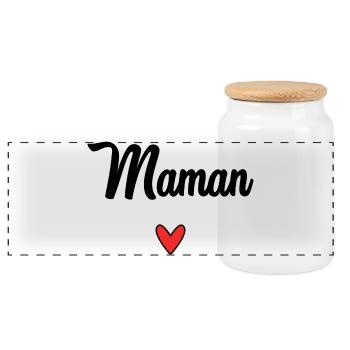 ALLES GUTE ZUM GEBURTSTAG. HERZ. SCHÖNEN MUTTERTAG. MAMA - Panorama Keksdose mit Holzdeckel - Weiß - Vorne