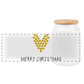 PÈRE NOËL. NOËL. JOYEUX NOËL. JE PEUX PAS - Boîte à biscuits avec couvercle en bois - blanc - Devant