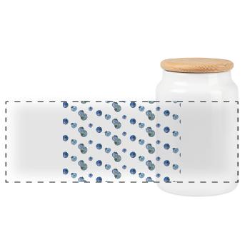 motif myrtilles - Boîte à biscuits avec couvercle en bois - blanc - Devant