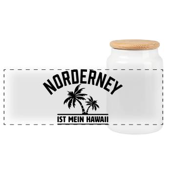 Norderney est mon Hawaï - Boîte à biscuits avec couvercle en bois - blanc - Devant
