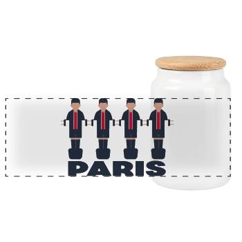 Paris - Panorama Keksdose mit Holzdeckel - Weiß - Vorne